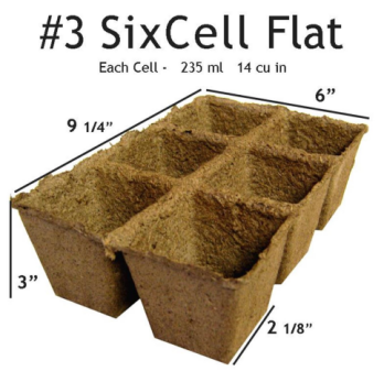 CowPot Sixcell Propagation Tray Dims